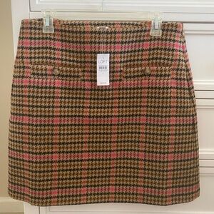 NWT Loft Brown Pink Patterned Skirt (6)